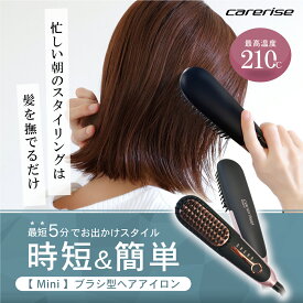 【ふるさと納税】 ヘアアイロン ケアライズ ミニ ブラシ型 B-50 美容 髪 旅行 おでかけ 持ち運び ブラシ型ヘアアイロン コンパクト コンパクトサイズ ブラシピン ヘアケア スタイリング 温度調節可 海外使用可 遠赤外線 低摩擦 添え手可能 アイロン 藤枝市 静岡県