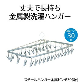 【ふるさと納税】 スチール ハンガー 金属 ピンチ 30個付 洗濯物 物干し 日本製 洗濯 家事 雑貨 日用品 家事用品 ランドリー 室内干し 部屋干し 洗濯バサミ スチール 角ハンガー 便利グッズ 衣類 乾燥 洗濯用品 藤枝市 静岡県