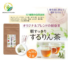 【ふるさと納税】 するりん茶 ティーバッグ 2g 30包 2袋 セット ほうじ茶 朝すっきり オーガニック茶 カッシーアアラタ ハト麦茶 ルイボスティー レモングラス どくだみ 生姜 よもぎ ごぼう 柿の葉 ハイビスカス たんぽぽの根 静岡県産 お茶 藤枝市 静岡県