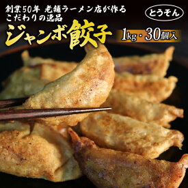 【ふるさと納税】 ジャンボ 冷凍餃子 30個入り 創業50年 老舗 ラーメン店 手作り 餃子 冷凍 冷凍食品 ぎょうざ ギョウザ ギョーザ おつまみ 中華 点心 お取り寄せ グルメ 簡単調理 家庭用 宴会 パーティー 定番 人気 おいしい 美味しい 本格 藤枝市 静岡県