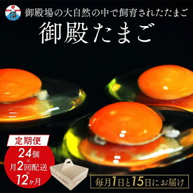 【ふるさと納税】【定期便12ヵ月】《毎月1日と15日にお届け》御殿たまご 赤たまご 24個入×月2回（破損保障含む） もみがら入 ◇ ｜ 卵 タマゴ 玉子 たまごかけご飯 生卵 鶏卵 卵焼き 国産 東富士養鶏場 ※北海道・沖縄・離島地域への配送不可