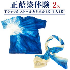 【ふるさと納税】みくりや染織 Tシャツまたはストール体験（2名）｜体験 静岡県 伝統 藍染め ペア