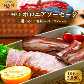 【ふるさと納税】選べるセット内容！二の岡ハム　ボロニアソーセージとベーコンブロックのセット・美味しい詰め合わせ・人気のハムセット | 肉 ソーセージ 豚肉 ベーコン 国産 燻製 惣菜 弁当 サンドイッチ オードブル 人気 詰め合わせ 加工肉 グルメ お取り寄せ 御殿場市