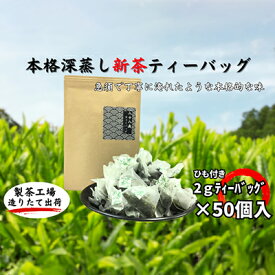 【ふるさと納税】本格深蒸し新茶ティーバッグ大袋（2g×50個入）　【お茶・緑茶】　お届け：2024年6月初旬～2025年4月下旬