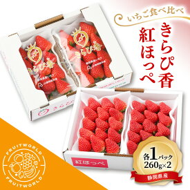 【ふるさと納税】JA遠州中央 いちご食べ比べ きらぴ香 紅ほっぺ いちご 各1パック 260g×2 遠中 静岡県 静岡 袋井市 袋井 イチゴ 苺 贈答 フルーツ 果物 くだもの 人気　お届け：2027年1月11日～2027年2月28日まで