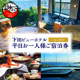 【ふるさと納税】 旅行 宿泊券 平日 食事付き 温泉 1泊2食【下田ビューホテル】