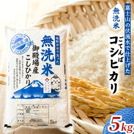 【ふるさと納税】富士山の伏流水で仕上げた、無洗米ごてんばコシヒカリ5kg　【お米・無洗米・こしひかり・5kg】