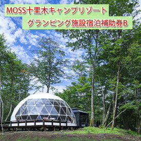 【ふるさと納税】温泉付きグランピングMOSS十里木リゾート 宿泊補助券B　【チケット 富士山 一泊二日 2食付き キャンプ リゾート 溶岩 苔郡 鑑賞 森林サイト リラクゼーション 貸切風呂】