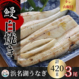 【ふるさと納税】【蒲焼き用タレ付き】浜名湖うなぎ白焼き140g×3尾(冷凍・真空パック)【配送不可地域：離島】【1497506】