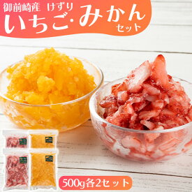 【ふるさと納税】「御前崎産」けずりいちご・みかん　500g入り　各2個セット