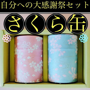 【ふるさと納税】学生さん達と考えた 深蒸し茶 ギフトセット!絵柄が選べる100g缶!自分への大感謝祭セット(吟雅缶・さくら缶)化粧箱入 100g×2缶 計200g 静岡産 菊川産 特上煎茶 煎茶 お茶