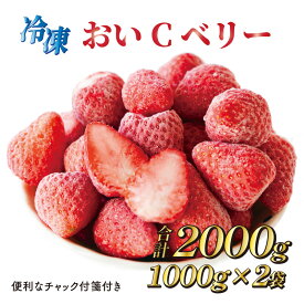 【ふるさと納税】060-3 ビタミンC含有量No.1 完熟冷凍いちご（おいCベリー）2kg (ジップロックに1キロ×2袋) / フルーツ 果物 イチゴ