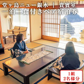【ふるさと納税】堂ヶ島ニュー銀水「貴賓室　一泊二食付ペア宿泊券」 宿泊券 宿泊 旅行券 旅館 観光 ホテル 1泊2食 2名 ペア ペアチケット 食事 温泉 和食 ビュッフェ 和洋