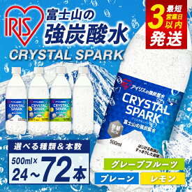 【ふるさと納税】 炭酸水 ★ 高評価 4.77 ★アイリスオーヤマ 富士山 の 強炭酸水 500ml ＜ 選べる 味 ＆ 数量 ＞ ラベルレス / ラベル有り ｜プレーン / レモン / グレープフルーツ｜24本 / 48本 / 72本 | 強炭酸 炭酸 飲料 水 無糖 ラベルなし 箱 5000以内 5000円以下