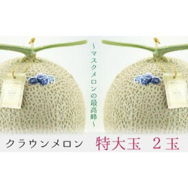 【ふるさと納税】クラウンメロン特大玉2玉入　【果物類・メロン青肉・2玉】　お届け：1～2週間程度