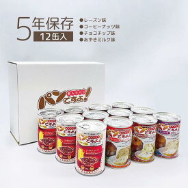 【ふるさと納税】【長期保存】パンですよ　12缶セット（チョコチップ×3/レーズン×3/コーヒーナッツ×3/あずきミルク味×3）