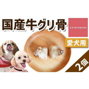 【ふるさと納税】精肉店がこだわった【中小型犬向けおやつ】国産牛グリ骨 2個