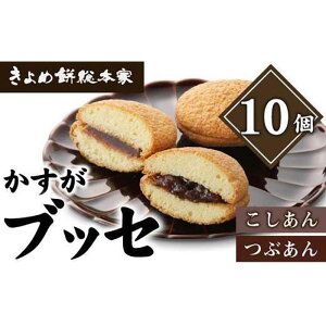 【ふるさと納税】【和風ブッセ】かすが10個入(個包装)自家製こしあん・つぶあん食比べ