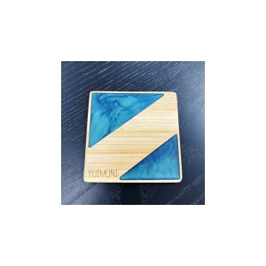 【ふるさと納税】レジンコースター4枚セット(マカオブルー)