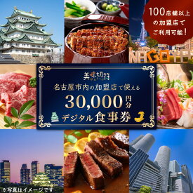 【ふるさと納税】お食事券 電子マネー 愛知 名古屋市内の飲食店100店舗以上で使えるお食事券 モーニング・ランチ・ディナー 「美味切符」 30,000円分