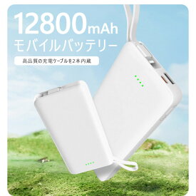 【ふるさと納税】モバイルバッテリー 12800mAh 47.36Wh 大容量 iPhone16充電 Type-C出力 PD 22.5W 携帯充電器 パワーバンク 防災電源 完全ケーブル不要型 USB-A / Type-C / iPhone 出力 Type-C入力 QC3.0 急速充電 デジタル残電量表示 軽量【PL保険加入済み製品・安心】