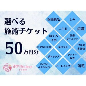 【ふるさと納税】美容医療 脱毛・美肌 選べる!施術50万円分【組み合わせ自由】まゆりなclinic名古屋栄