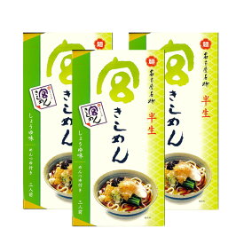 【ふるさと納税】宮きしめん　半生麺しょうゆ味3箱（9食）セット