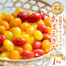 【ふるさと納税】あまえぎみ クレア3色 フルーツトマト 1キロ 1kg たっぷり ミニトマト プチトマト トマト 高糖度 甘い フルーツ 野菜 お弁当 サラダ ギフト 詰め合わせ 寄せ集め セット 完熟 新鮮 おいしい お取り寄せ とまと 特産品 ブランド ブランドトマト 愛知県 豊橋市