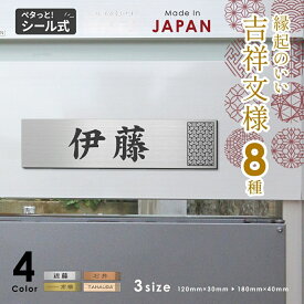 【ふるさと納税】表札 風水 プレート おしゃれ 開運 ポスト 番地オーダーメイド S-L【3色】名入れ 黄綬褒章受賞 デザイナー 現代の名工 縁起の良い表札 運気UP 和 ドア 門柱 アクリル ステンレス調 屋外 日本製 防水 貼るだけ シール式