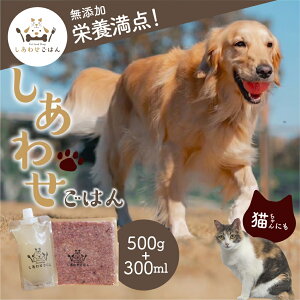 【ふるさと納税】犬猫用 ペットローフード&スープ セット (500g+300ml) 命のリレー ペットフード 無添加 ローフード ドッグフード キャットフード こだわり 手作り 犬用 猫用 犬 猫 いぬ ねこ