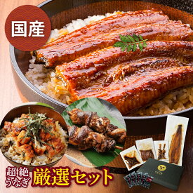 【ふるさと納税】国産 うなぎ 厳選セット 4種 蒲焼 うなぎ きざみ カット 肝 セット 愛知県 三河 宮崎 静岡 産地 おまかせ 国産 厳選 長蒲焼 冷凍 丑の日 鰻 unagi 化粧箱 ギフト 土用の丑の日 父の日 送料無料 愛知県 豊橋市