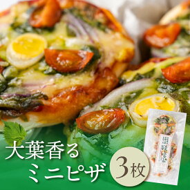 【ふるさと納税】ミニピザ 3枚入り 大葉ミニピザ 冷凍ピザ 国産小麦 国産野菜 米粉 チーズ 手作り 惣菜 国産野菜 個包装 簡単調理 おつまみ 軽食 子どもから大人まで ギフト ヘルシー 冷凍食品 豊橋大葉 青じそ 豊橋産 健康おやつ