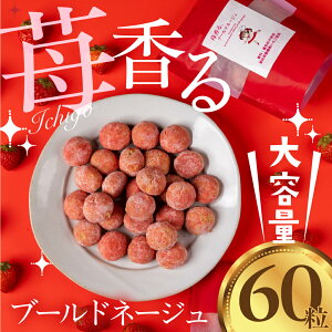 【ふるさと納税】苺香るブールドネージュ 訳あり 大容量 60粒! 簡易包装 いちご イチゴ 国産 甘い スイーツ 焼菓子 クッキー お茶菓子 パーティー ティータイム 豊橋市 いちごパウダー使用