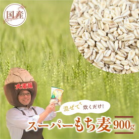 【ふるさと納税】国産スーパー もち麦 おためし 900g 食物繊維 たっぷり もちむぎ 麦 麦ごはん 麦味噌 麦みそ 混ぜて炊くだけ 雑穀米 健康 愛知県 豊橋市 5000円