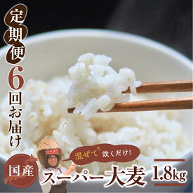 【ふるさと納税】国産スーパー 大麦 6回定期便 （1.8kg × 6）計10.8kg 月に1回お届け 食物繊維 たっぷり 大麦 麦 麦ごはん 麦味噌 麦みそ 混ぜて炊くだけ 雑穀米 健康 定期便 6回 愛知県 豊橋市 47000円