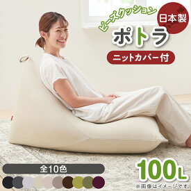 【ふるさと納税】ポトラ100L ニットカバー付き(10色から選択可)_ ビーズクッション クッション ビーズ ニットカバー付き カバー 三角型 ポトラ 100L リビング コンパクト 座り心地 日用品 おしゃれ シンプル ギフト プレゼント 愛知県 岡崎市 【G1205843】