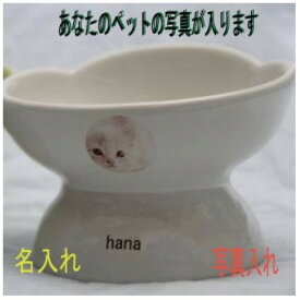 【ふるさと納税】キャットパッド　フードボウル(名前、写真入れ)　　猫型皿(白)2個【1277229】