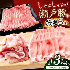 【ふるさと納税】瀬戸豚 しゃぶしゃぶセット 計3kg / 豚肉 小分け しゃぶしゃぶ セット / 瀬戸市 / 関屋精肉店[BBBQ158]