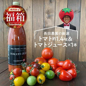 【ふるさと納税】福箱 ★ 2026 碧南市野菜部門ナンバーワン 福袋 トマトでハッピー 長田農園 厳選 トマト 約1.4kg トマトジュース 720ml 1本 ジュエリートマト トマトベリー 大玉トマト 2種 トマト100％使用 福箱限定 数量限定 期間限定 セット 愛知県 碧南市 送料無料