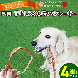 【ふるさと納税】【獣医師 手作り】 ペット用 馬肉 アキレスくんせい ジャーキー 選べる 内容量 お試し 70g 小 150g 大 輪 300g ストレス解消 歯磨き 効果 小型犬 大型犬 犬 猫 やみつき さくらチップ りんごチップ 燻製 おやつ ご褒美 肉 加工品 愛知県 碧南市 送料無料
