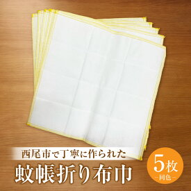 【ふるさと納税】蚊帳折り布巾（蚊帳布巾）5枚同色・T105 布巾 蚊帳折り レーヨン 柔らかい 肌触りが良い 吸水性 耐久性 実用性 こだわり