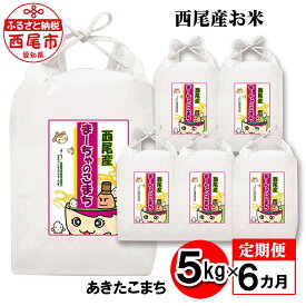 【ふるさと納税】【定期便】令和5年産 西尾産お米（あきたこまち5kg×6ヶ月） K218-66 / 30キロ 国産米 国内産 日本産 愛知県産 白米 精米済み 食品 MB