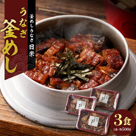 【ふるさと納税】釜めし 約 500g × 3食 セット 通常配送 うなぎ 老舗 急速冷凍 レンチン 時短 簡単調理 日本料理 手作り 食品 加工品 ご飯 お弁当 おにぎり お茶漬け お取り寄せ お取り寄せグルメ 愛知県 小牧市 送料無料