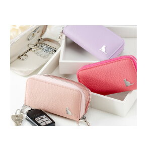 【ふるさと納税】【スマートキー対応 カードが入る本革6連キーケース】<カラー選択可能>  おしゃれ 可愛い コンパクト スリム 猫 レザー | おしゃれ お揃い 大きめ 可愛い カード