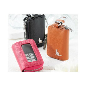 【ふるさと納税】【本革スマートキーケース】＜カラー選択可能＞ ねこ おしゃれ 可愛い コンパクト スリム 猫 レザー 窓つき 収納 | おしゃれ お揃い 大きめ 可愛い カードケース キーリング 定期入れ ねこ 皮 本革 送料無料 人気 おすすめ