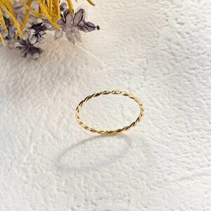 【ふるさと納税】K18 ねじねじリング(ハンドメイド)【サイズ:1号〜12号】 | アクセ ファッション 人気 おすすめ 送料無料