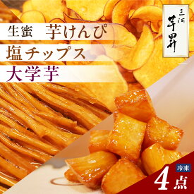 【ふるさと納税】三河 芋昇謹製 生蜜芋けんぴ ×2箱 塩チップス 大学芋【4点セット】 詰め合わせ 芋チップス 沖縄の海塩使用 チップス サツマイモ 芋 おやつ 食べ比べ 自家製 手土産 安心 安全 自然のおやつ パック 贈り物 贈答品 プレゼント 送料無料