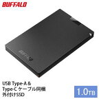 BUFFALO バッファロー ポータブル SSD 1.0TB TypeA & TypeC USB 電化製品 家電 パソコン PC周辺機器 パソコン周辺機器　【 日進市 】
