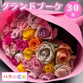 【ふるさと納税】バラの花束 グランドブーケ 30本 バラ 薔薇 ローズ 日時指定可 母の日 遅れてごめんね 結婚式 卒業式 花束 観賞用 ギフト プレゼント 贈り物 贈答用 自分用 誕生日 花 フラワー 癒し フラワーバレンタイン 華 産地直送 送料無料 20000円 2万円