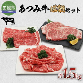 【ふるさと納税】あつみ牛 堪能セット 牛ロース ステーキ250g×2 しゃぶしゃぶ用 500g すき焼き用 500g 牛肉 ビーフ 肩ロース ステーキ しゃぶしゃぶ お取り寄せ 牛 特産 ご当地 グルメ 国産 霜降り ふるさと納税 肉 冷凍 贅沢 和食 洋食 祝 田原市 送料無料